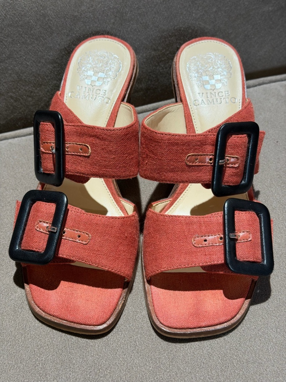 Vince Camuto textile mules